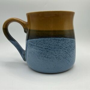Boston Warehouse Trading Co. Blue & Brown Ombré Glazed Stoneware Mug 24 oz